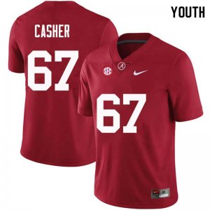 NCAA Youth Alabama Crimson Tide #67 Josh Casher Stitched College Nike Authentic Crimson Football Jersey VQ17V32YE